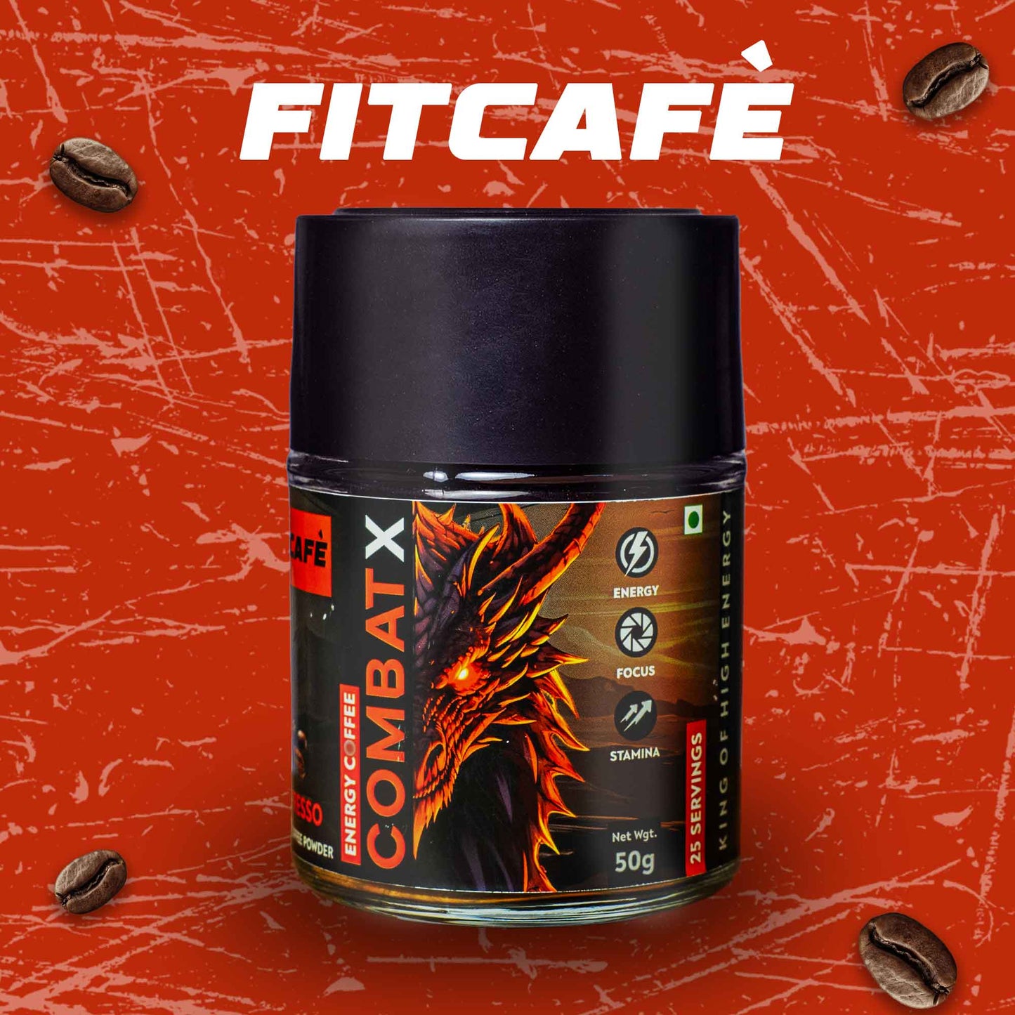 FITCAFÈ High Energy Instant Coffee- Espresso Flavour